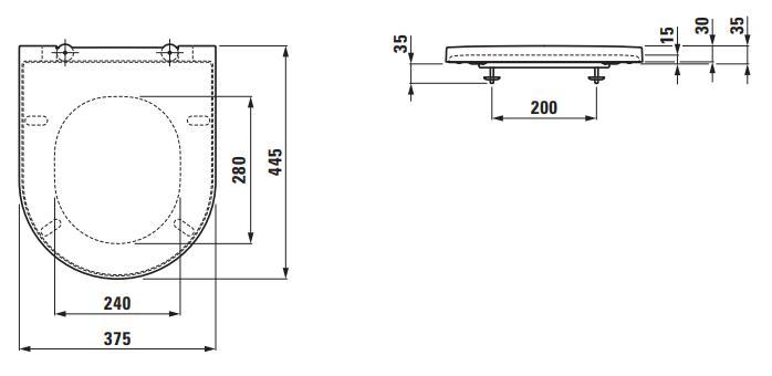 Kartell Laufen sæde m/Soft Close & Quick-release - Mat hvid Kartell Laufen sæde m/Soft Close & Quick-release - Mat hvid