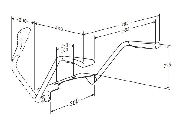 Pressalit TMA 1 armstøtte til montering på toilet Pressalit TMA 1 armstøtte til montering på toilet