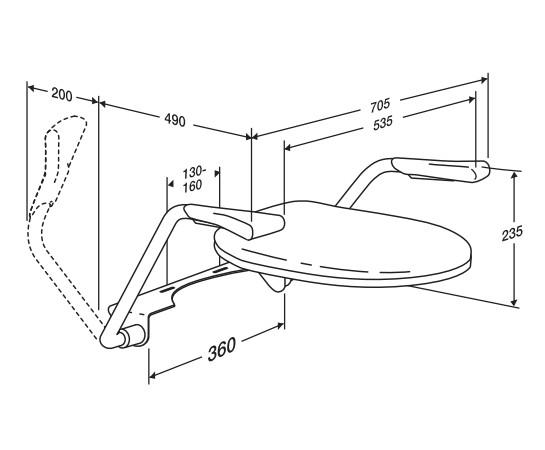 Pressalit TMA 1 armstøtte inkl. sæde til montering på toilet Pressalit TMA 1 armstøtte inkl. sæde til montering på toilet