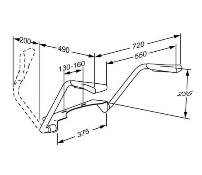 Pressalit TMA 2 armst&oslash;tte til armst&oslash;tte til montering p&aring; toilet