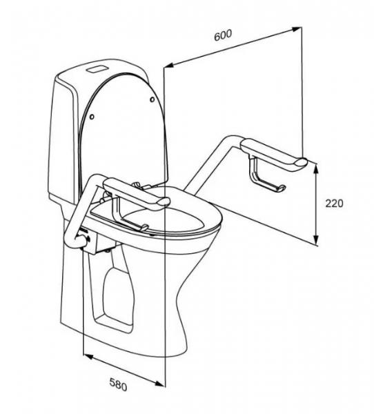 Pressalit TMA 3 armstøtte til montering på toilet Pressalit TMA 3 armstøtte til montering på toilet