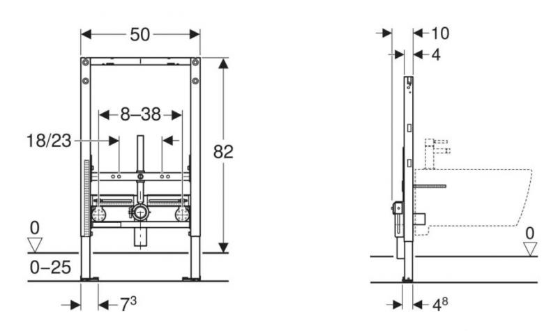 Geberit Duofix bidet-element 82 cm
