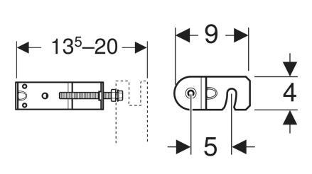Geberit DuofixBasic s&aelig;t v&aelig;gbeslag til enkeltmontering 2 stk.