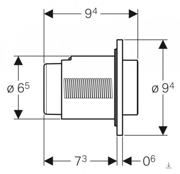 Geberit Omega10 Remote trykknap fremst&aring;ende til mur - Hvid