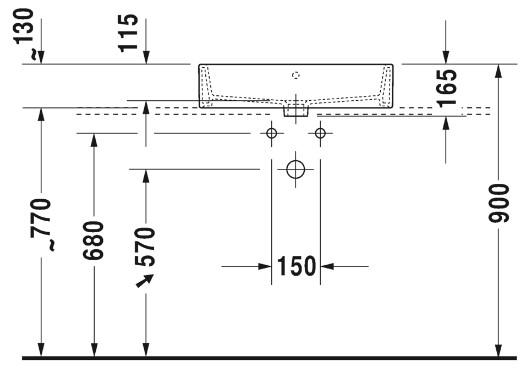 Duravit Vero Air 60 fritstående bowlevask - 1 hanehul Duravit Vero Air 60 fritstående bowlevask - 1 hanehul