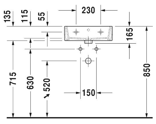 Duravit Vero Air 45 håndvask t/væg eller møbel - Uden hanehul Duravit Vero Air 45 håndvask t/væg eller møbel - Uden hanehul