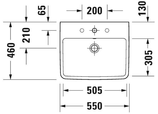 Duravit No.1 55 h&aring;ndvask t/v&aelig;g eller m&oslash;bel