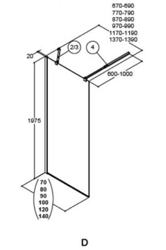 Dansani Match D 80 fast v&aelig;g - Klar glas/matkrom
