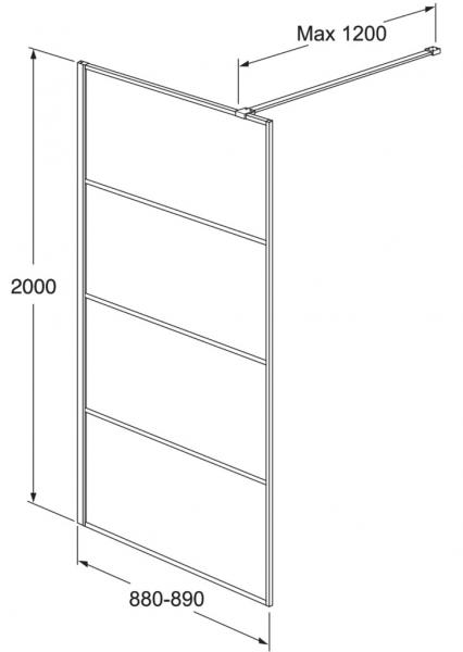 Gustavsberg Square fast brusev&aelig;g 90 - Sort