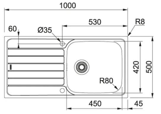 Franke Spark st&aring;lvask SKX 611-100