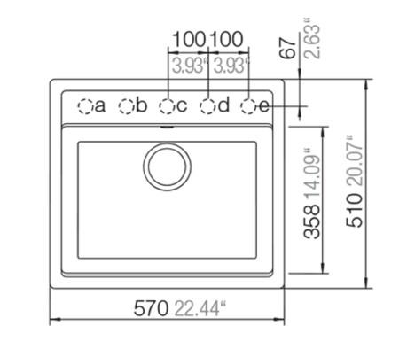 Intra Mono N-100 k&oslash;kkenvask i komposit - Silverstone