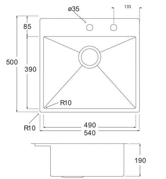 Lavabo 840 Soft dobbelt køkkenvask m/lav midtervæg Lavabo 840 Soft dobbelt køkkenvask m/lav midtervæg