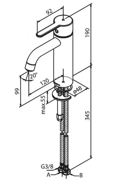 Damixa Silhouet M håndvaskbatteri u/bundventil - Mathvid Damixa Silhouet M håndvaskbatteri u/bundventil - Mathvid