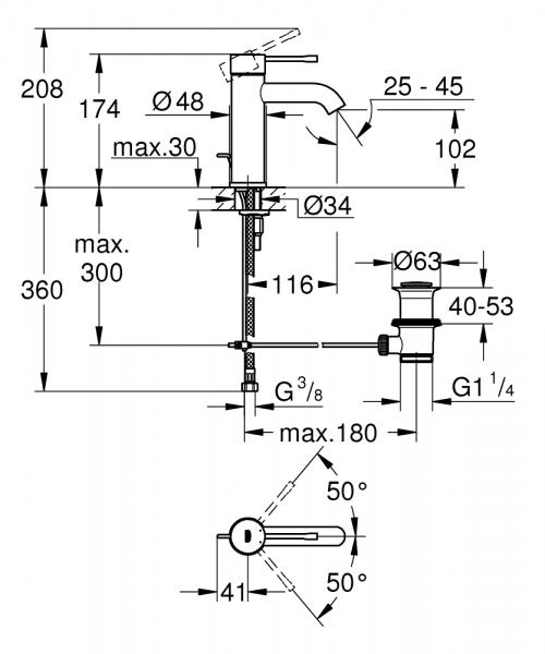 Grohe Essence New håndvaskarmatur m/bundventil - Krom Grohe Essence New håndvaskarmatur m/bundventil - Krom