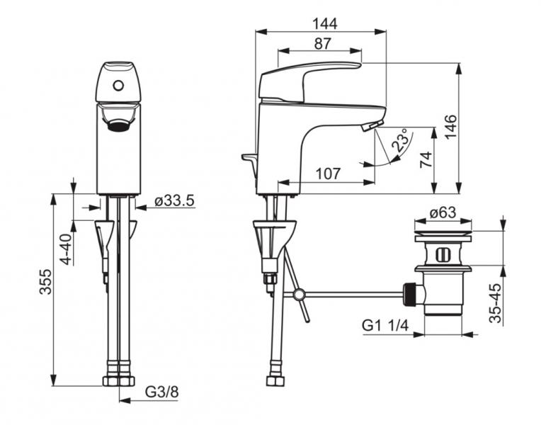 Oras Safira håndvaskarmatur m/bundventil Oras Safira håndvaskarmatur m/bundventil