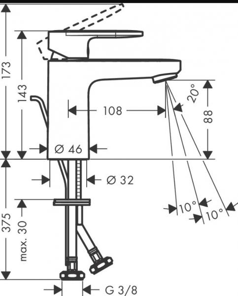 Hansgrohe Vernis Blend 100 håndvaskarmatur - Krom Hansgrohe Vernis Blend 100 håndvaskarmatur - Krom