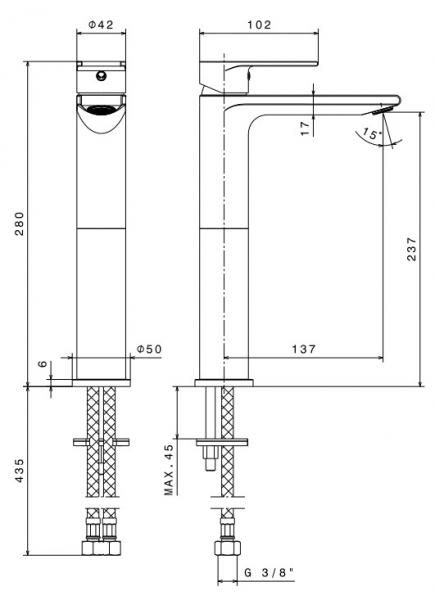 Cass&oslash;e Newform Fan bowlearmatur - Krom
