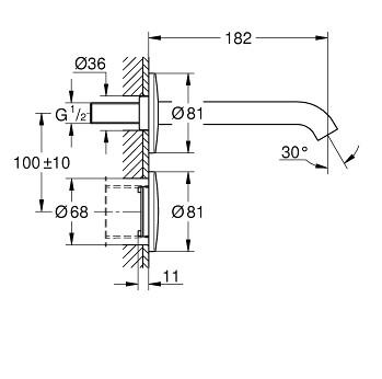 Grohe Essence Elektronisk h&aring;ndvaskarmatur til indbygning - Krom
