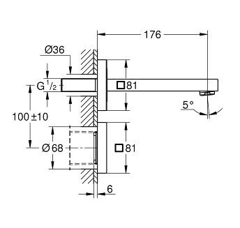 Grohe Eurocube Elektronisk h&aring;ndvaskarmatur til indbygning - Krom