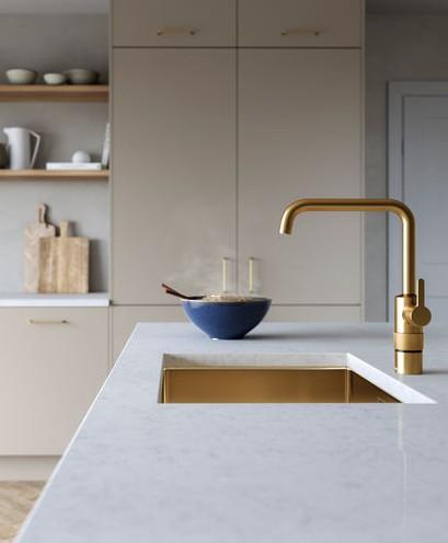 Damixa Silhouet Instant kogende k&oslash;kkenarmatur - B&oslash;rstet messing