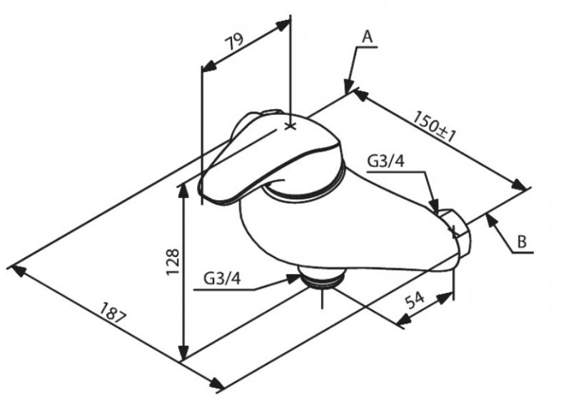 Damixa Space k&oslash;kkenarmatur t/v&aelig;g- Uden tud