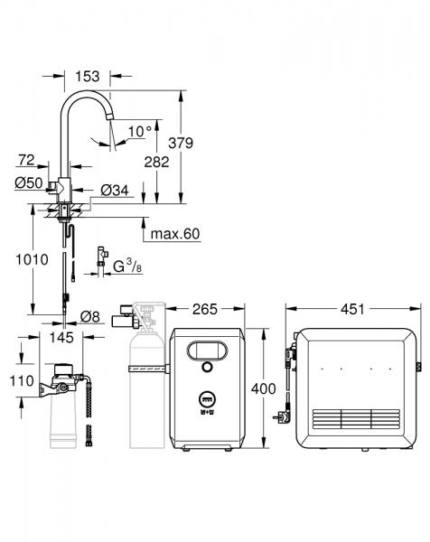 Grohe Blue Professional køkkenbatteri m/C-tud - Krom Grohe Blue Professional køkkenbatteri m/C-tud - Krom