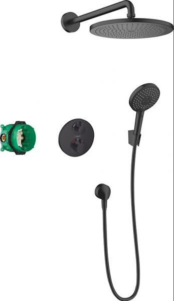 Hansgrohe Croma 280 komplet brusesystem til indbygning - Mat sort Hansgrohe Croma 280 komplet brusesystem til indbygning - Mat sort