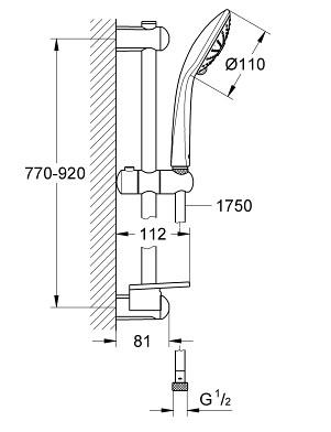 Grohe Euphoria 110 brusesæt 3 sprays - Børstet hard graphite Grohe Euphoria 110 brusesæt 3 sprays - Børstet hard graphite