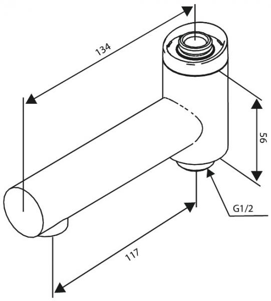 Damixa Iris svingtud til termostat m/omskifter - Mat sort