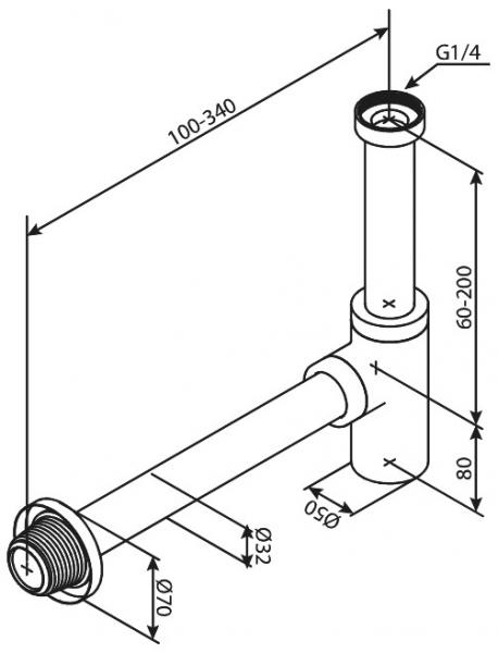 Damixa vandlås håndvask 1 1/4 - Steel Damixa vandlås håndvask 1 1/4 - Steel