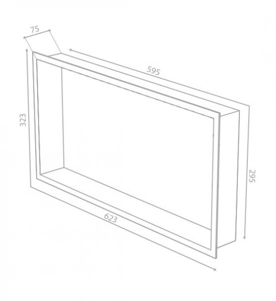 Damixa Zen badeværelseshylde til indbygning - Rektangulær - Børstet messing Damixa Zen badeværelseshylde til indbygning - Rektangulær - Børstet messing