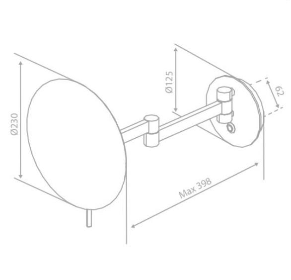 Damixa Zen make-up spejl m/lys og 5x forstørrelse - Børstet grafitgrå Damixa Zen make-up spejl m/lys og 5x forstørrelse - Børstet grafitgrå