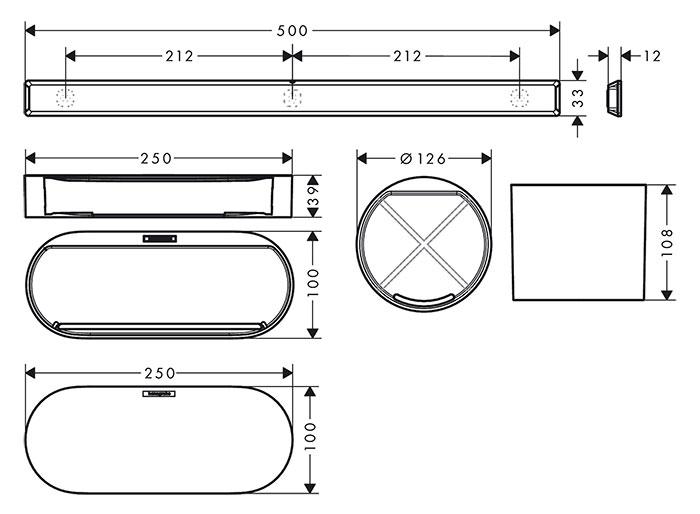 Hansgrohe WallStoris s&aelig;t til badev&aelig;relse - Mat hvid