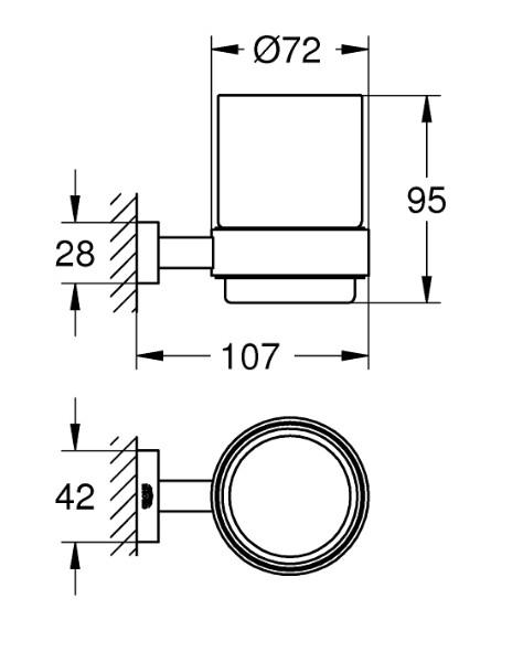Grohe Essentials Cube Krystalglas med holder Grohe Essentials Cube Krystalglas med holder