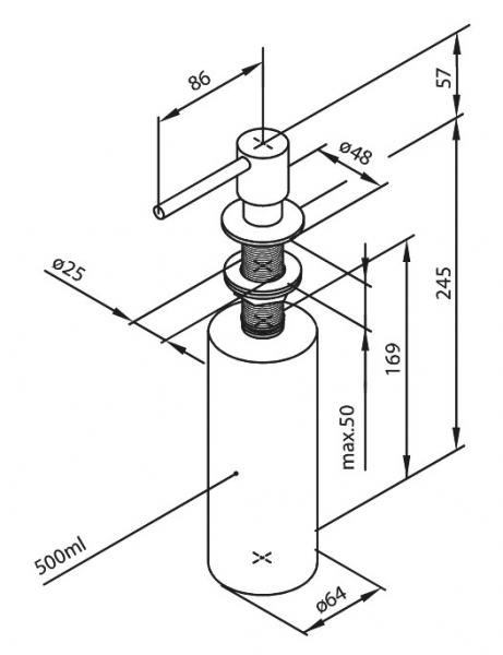 Damixa Silhouet s&aelig;bedispenser til k&oslash;kkenvask - Krom