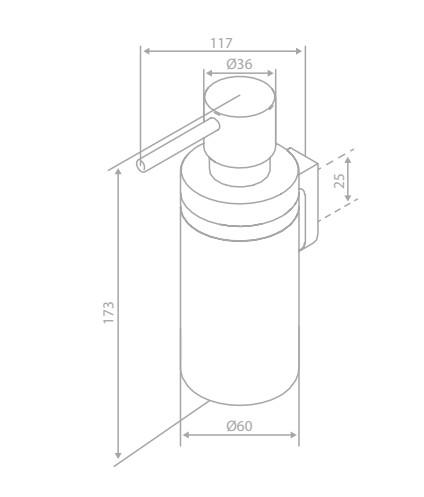 Damixa Zen s&aelig;bedispenser t/v&aelig;g eller bord - B&oslash;rstet kobber