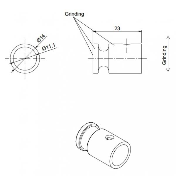 d line H&aring;ndkl&aelig;dekrog - B&oslash;rstet st&aring;l