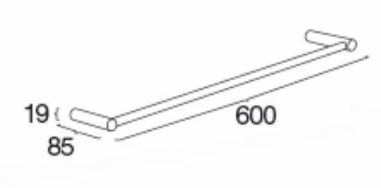 Pressalit enkel h&aring;ndkl&aelig;destang - B&oslash;rstet messing