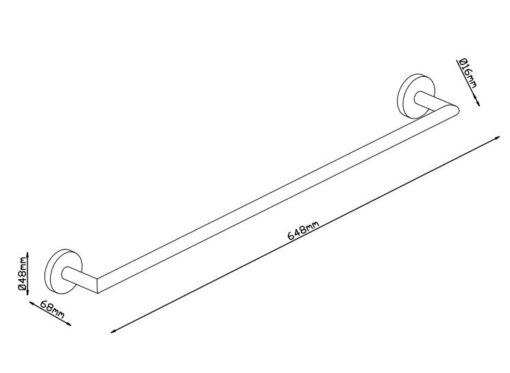 Lavabo Luna h&aring;ndkl&aelig;destang 600 mm - Mat sort