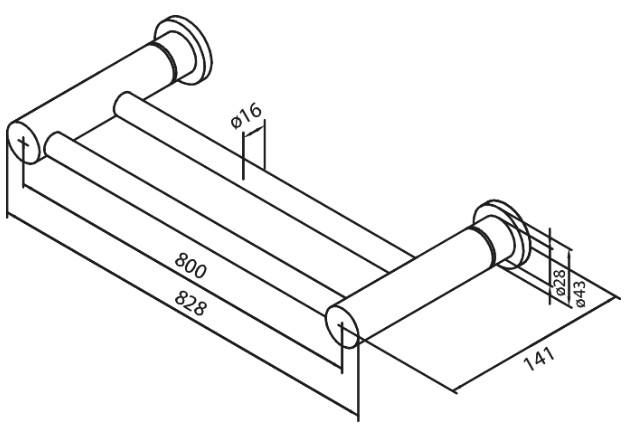 Damixa Silhouet dobbelt håndklædestang - 800 mm - Krom Damixa Silhouet dobbelt håndklædestang - 800 mm - Krom