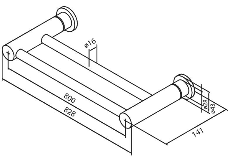 Damixa Silhouet dobbelt håndklædestang - 800 mm - Børstet grafitgrå Damixa Silhouet dobbelt håndklædestang - 800 mm - Børstet grafitgrå