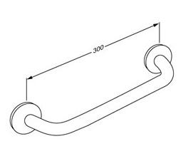 Pressalit PLUS h&aring;ndgreb 300 mm - Hvid