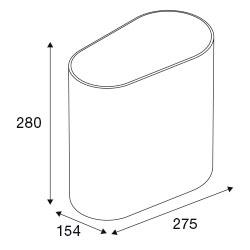 Pressalit Style væghængt toiletspand - Krom/sort Pressalit Style væghængt toiletspand - Krom/sort