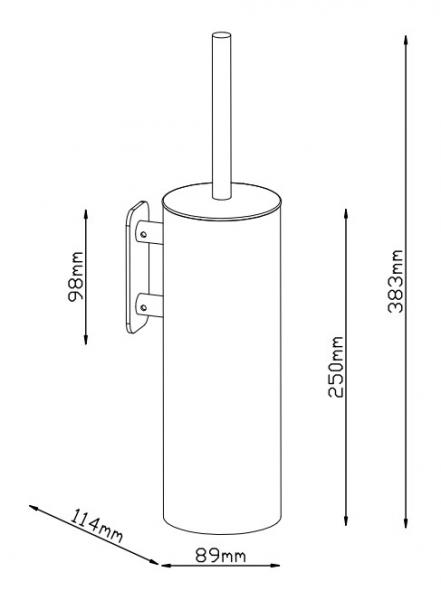 Lavabo Luna toiletb&oslash;rste t/v&aelig;g - Mat sort