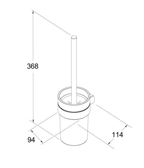 Gustavsberg Square toiletb&oslash;rste t/v&aelig;g - Krom