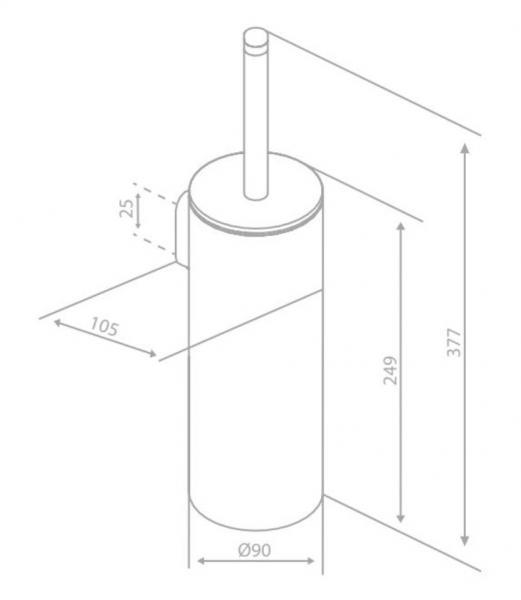 Damixa Zen toiletb&oslash;rste t/gulv eller v&aelig;g - Steel