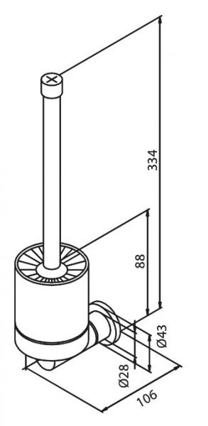 Damixa Silhouet toiletb&oslash;rste til v&aelig;g - Krom