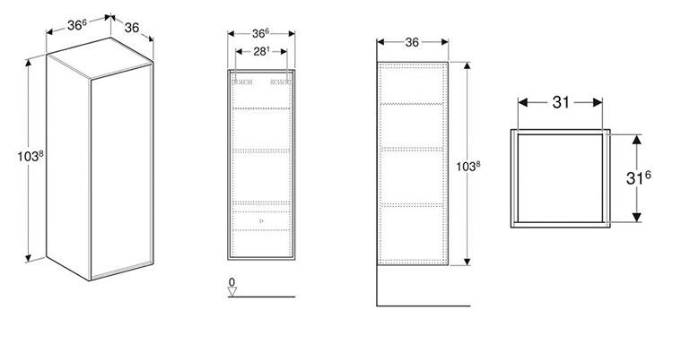 If&ouml; Sense Art halvh&oslash;jskab m/l&aring;ge - Mat hvid
