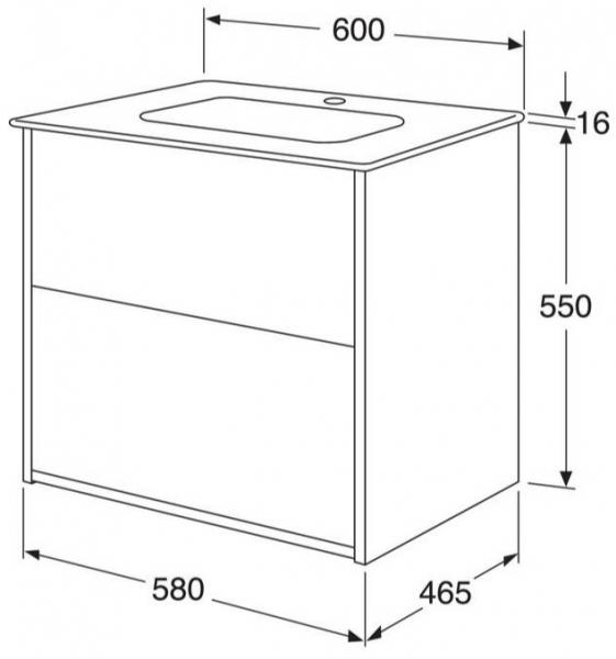 Gustavsberg Artic 60 m&oslash;bels&aelig;t - Askegr&aring;