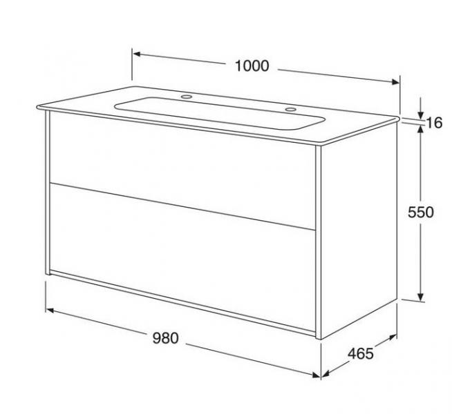 Gustavsberg Artic 100 m&oslash;bels&aelig;t m/dobbeltvask - Fersken